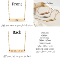 Engraved Necklace for Mother's, Personalized Gifts for Mom, Kids Initials Necklace, Gold Necklace, Custom Jewelry for Moms, Mothers Day Gift