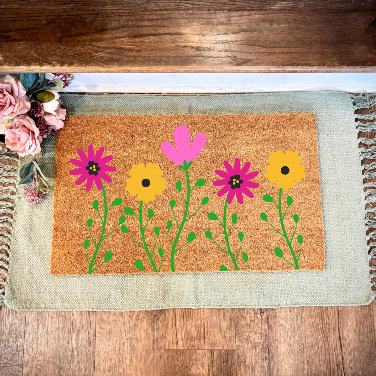 Floral Print Doormat | Spring Doormat | Porch Decor | Home Decor | Cottage Home Decor | Farmhouse Decor | Welcome Mat