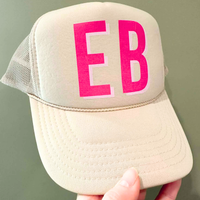 Preppy Shadow Initial Monogram Otto Trucker Hat for Women