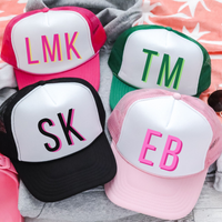 Preppy Shadow Initial Monogram Otto Trucker Hat for Women