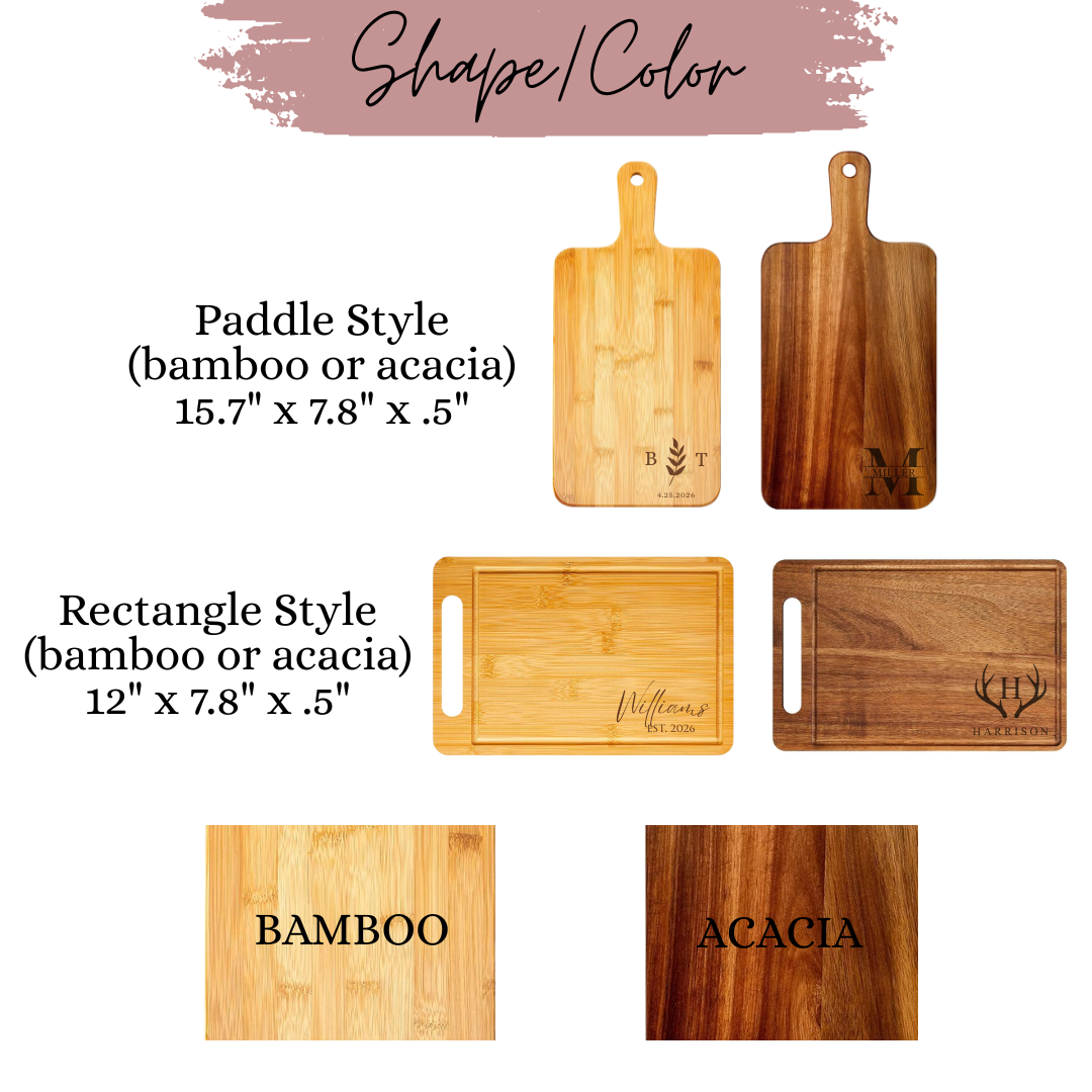 Personalized Cutting Board Set with Towel & Olive Branch