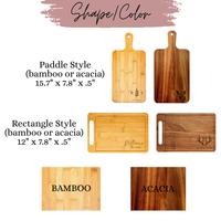 Personalized Cutting Board Set with Towel & Olive Branch