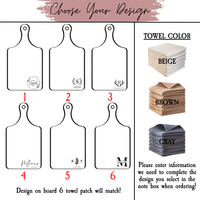 Personalized Cutting Board Set with Towel & Olive Branch