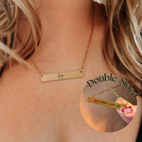 Engraved Necklace for Mother's, Personalized Gifts for Mom, Kids Initials Necklace, Gold Necklace, Custom Jewelry for Moms, Mothers Day Gift