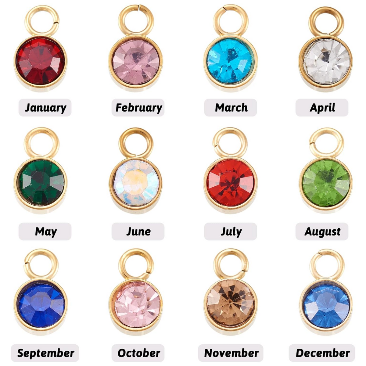 Mothers Day Engraved Birthstone Charm Necklace, Birthstone Necklace, Mothers Day Jewelry, Gifts For Her, Mothers Day Gifts