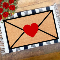 Sealed Heart Envelope Valentine Doormat