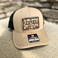 Custom Dad Hat | Laser Engraved Leather Patch Hat | Richardson 112 Hat | Duck Camo Leather Patch Hat | Father's Day Gift | Gift For Him