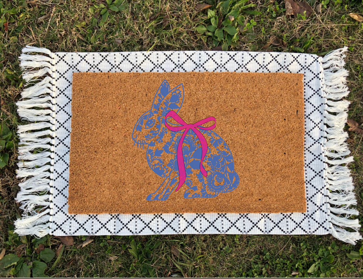 Coquette Chinoiserie Bunny Doormat, Easter Doormat, Door Mat, Spring Doormat, Spring Decor, Easter Decor, Easter, Easter Bunny, Easter Welcome Mat (Copy) (Copy) (Copy)
