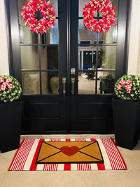 Sealed Heart Envelope Valentine Doormat