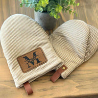 Personalized Set of 2 Stripe Oven Mitts