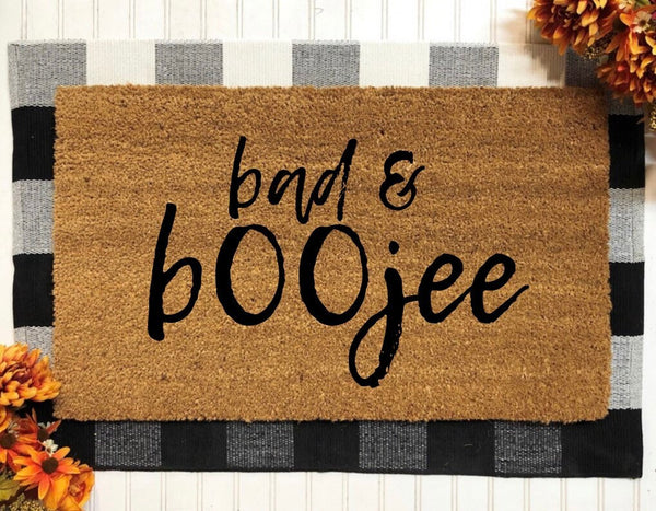 Bad and Boojee Doormat, Fall Doormat, Halloween Doormat, Bad and Boujee, Door Mat, Funny Doormat, Fall Decor, Fall Decoration, Entryway, Mat