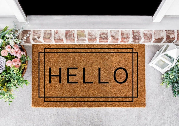 Hello Door Mat, Hello Welcome Mat, Hello Sign, Welcome Doormat, Welcome Mat, Front Door Mat, Door Mat, Hello Coir Doormat, Oh Hello Doormat