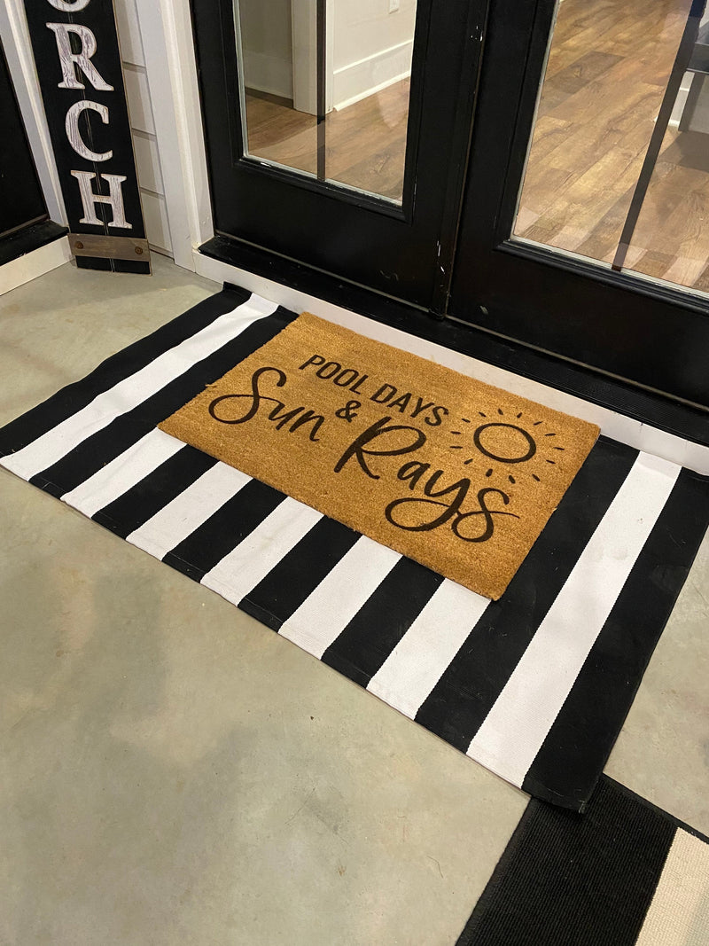 Pool Days And Sun Rays | Outdoor Summer Gift | Pool Decor | Swimming Pool Sign | Housewarming Gift | Custom Door Mat | Pool Gift | Door Mat