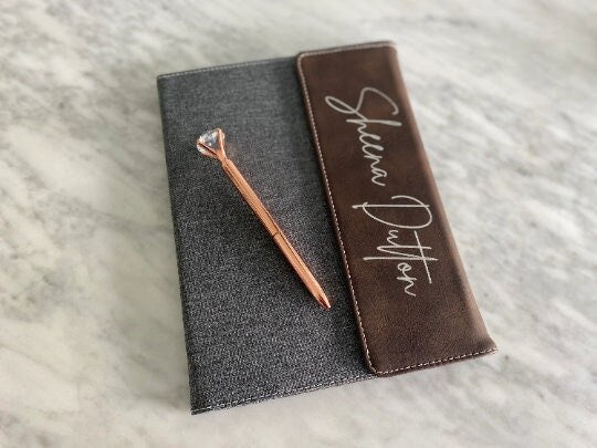 Custom Christmas Gift | Christmas Gifts | Personalized Gifts | Leather Notebook | Canvas Legal Pad | Gift for Coworker | Office Supplies