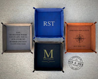 Custom Father's Day Gift | Leather Catch All Tray | Engraved Gifts for Dad | Personalized Gifts | Gift For Him | Dad Gift From Kids | Valet
