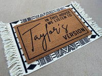 Taylor's Version Doormat | In This House We Listen To Taylor's Version | Funny Welcome Mat | Swiftie Fan Gift | Gift For Her | Christmas
