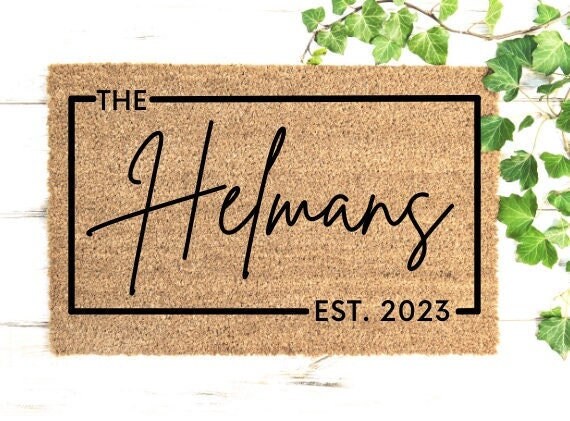 Outdoor Custom Doormat | Doormat With Last Name | Housewarming Gift | Front Door Decor | Welcome Mat | Closing Gift | Personalized Door Mat