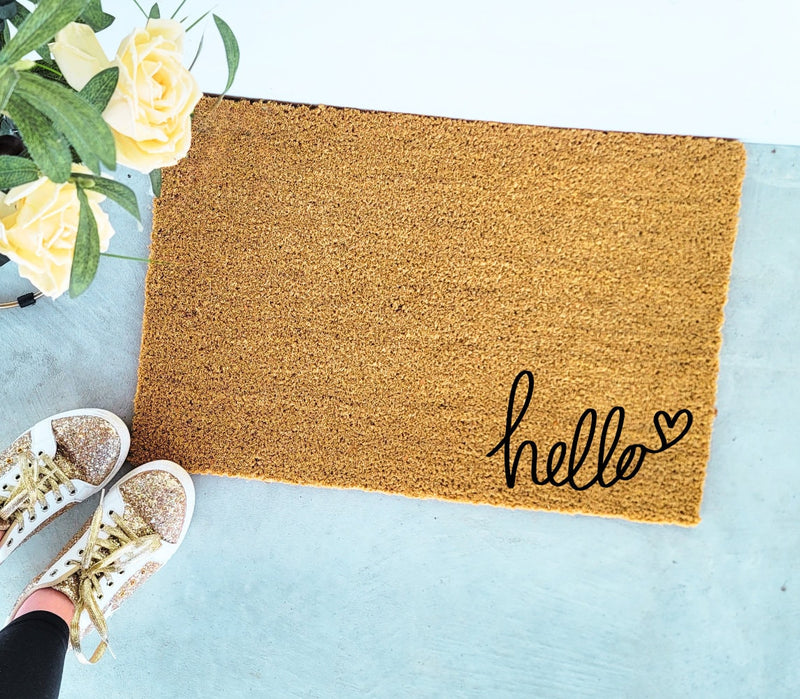 Hello Door Mat, Hello Welcome Mat, Hello Sign, Welcome Doormat, Welcome Mat, Front Door Mat, Door Mat, Hello Coir Doormat, Oh Hello Doormat