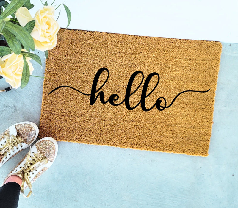Hello Door Mat, Hello Welcome Mat, Hello Sign, Welcome Doormat, Welcome Mat, Front Door Mat, Door Mat, Hello Coir Doormat, Oh Hello Doormat