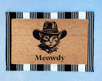 Meowdy Door Mat | Funny Doormat | Funny Welcome Mat | Cute Custom Doormat | Front Door Decor | Cat Lover Gift | Cat Mom Gifts | Cat Dad Gift